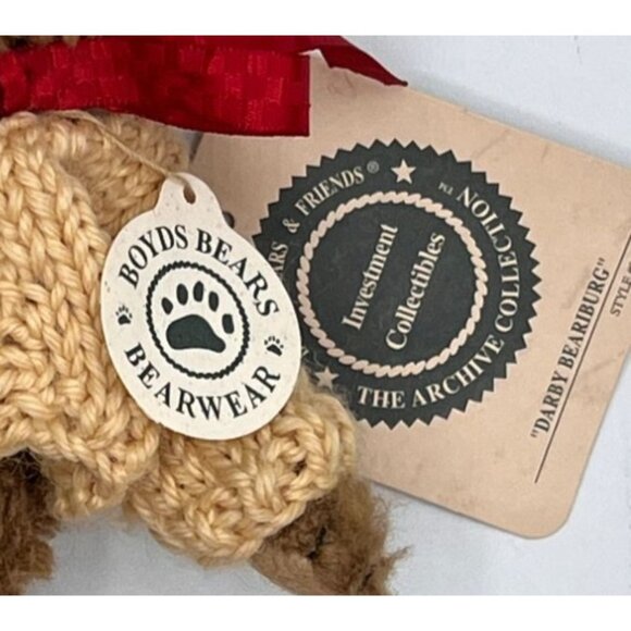 Boyds Bears Ltd. Handmade Teddy Bear With Knit Sweater & Ladybug Embroidery - Picture 8 of 8